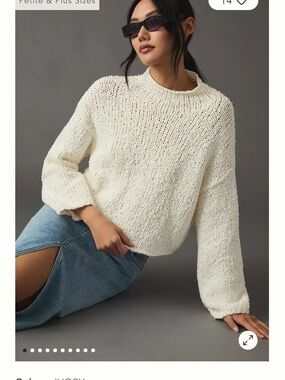 Anthropologie Pilcro Cropped Mock-Neck Jumper
